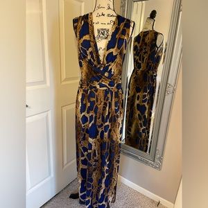 Snake print maxi dress